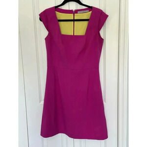 Marc New York Andrew Marc Pink Neon Yellow Flare Dress